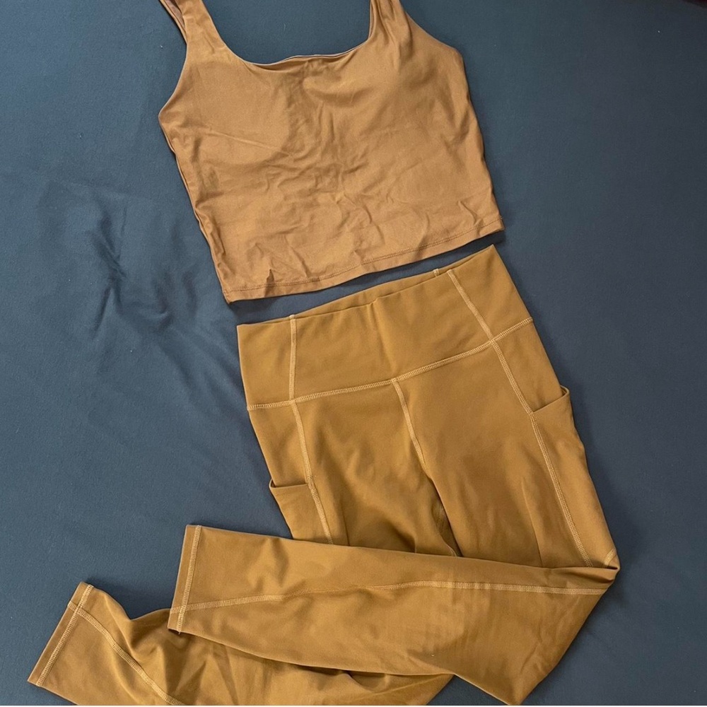 2-piece mustard color yoga set